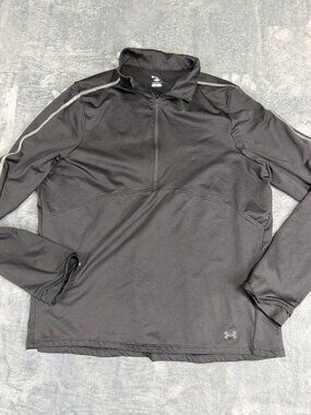 Under Armour Mens Black 1/4 Zip Pullover XL Long Sleeve